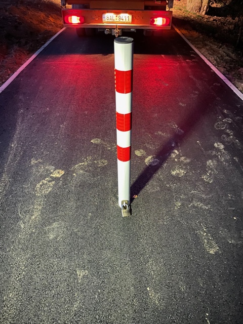 Obnovené vodorovné dopravní značení na komunikaci
